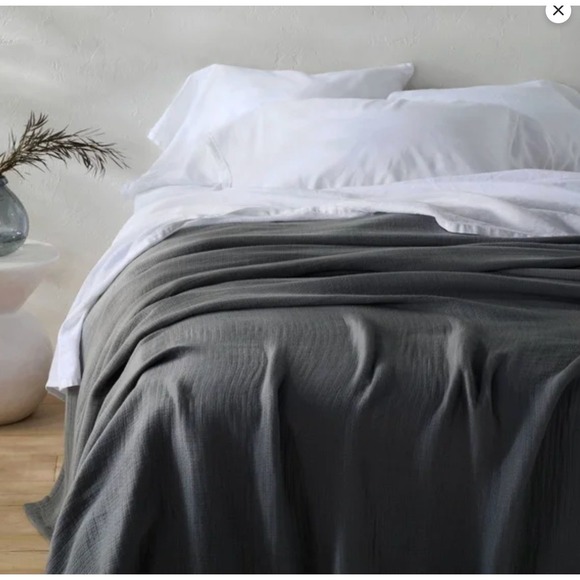 Casaluna King Size Rayon from Bamboo Matelasse Blanket Dark Gray NWT- MSRP $80 - Picture 2 of 7
